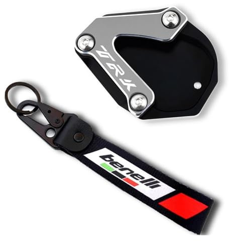 Motorrad Seitenständer Auflagevergrößerung Pad Für Benelli TRK 502 TRK502 2020-2022 2021 Motorradzubehör CNC Aluminium Kickstand Seitenständer Enlarger Extension Pad (Farbe : Grey-TRK)