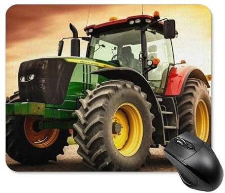 Quadratisches Mauspad mit rutschfester Gummiunterseite, Traktor-Thema, Mauspad mit genähtem Rand, Gaming-Mauspad für kabellose Maus, Computer, Laptop, Heimbüro, Schreibtischunterlage