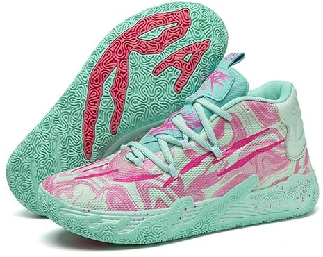 Bolognifi Unisex-High-Top-Basketballschuhe, rutschfeste Gummilaufsohle, ideal for Training und Spiele im Freien(Green,39 EU)