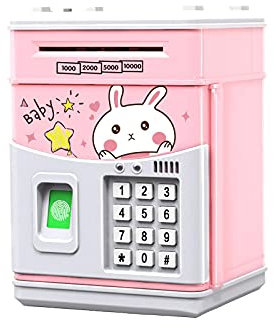 WIGUROE Children's Piggy Bank with Password Lock and Fingerprint Recognition, Suitable for Ages 5-12