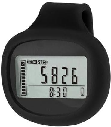 Genérico Podómetros para Personas Mayores, Contador de Pasos para Caminar,Contador de calorías con Clip, Pantalla LCD Digital Grande - Cordón Incluido, grabadora de Actividad física, odómetro,