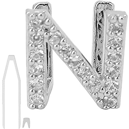 Verdant Touch Hip Hop Zahndekoration Hip Hop Zahn Halloween Dekoration Zubehör, Silber Großbuchstabe geformte Zähne Brace für Hip Hop, hohles Design