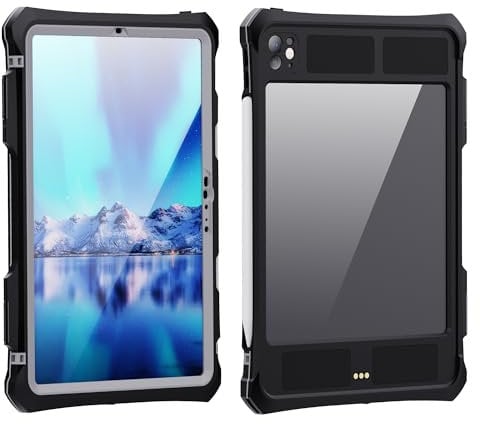Waterproof Case for iPad Pro 11'' 2024 with Pencil Holder, Outdoor Rugged Heavy Duty Full Sealed Underwater Case IP68 Waterproof Shockproof Dustproof Protection case for iPad Pro 11 inch 2024 (Black)