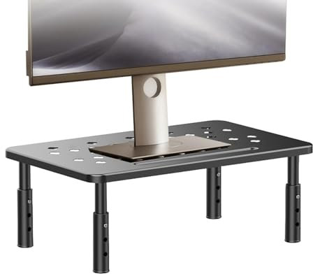 Computer Monitor Stand - Adjustable Monitor Riser, Monitor Stand with Pen Holder | Ergonomic Metal Laptop Stand Cable Management, Raise Screen to Comfortable Height Computer Stand for Laptop Imacs PC