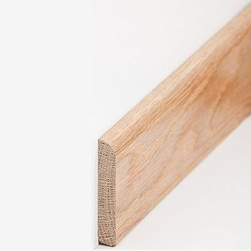 PROVISTON Plinthe en bois massif - 10 x 58 x 2400 mm - En chêne massif - À coller, visser et clouer - 2,4 m - 1 pièce