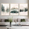 Ueiwffzo 3er Poster Set, Wanddeko Wohnzimmer, Winter Pflanzen Schneeberge Wandbilder ohne Rahmen, Premium Leinwandbilder Stilvolle Wanddeko für Wohnzimmer Schlafzimmer Weihnachten (50 x 70 cm)