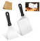 Sprifityy Set de spatules à Barbecue en Acier Inoxydable,Set de 2 pièces Teppanyaki Spatule,Contient 30 papiers burger,Manche en plastique, parfait pour écraser des burgers