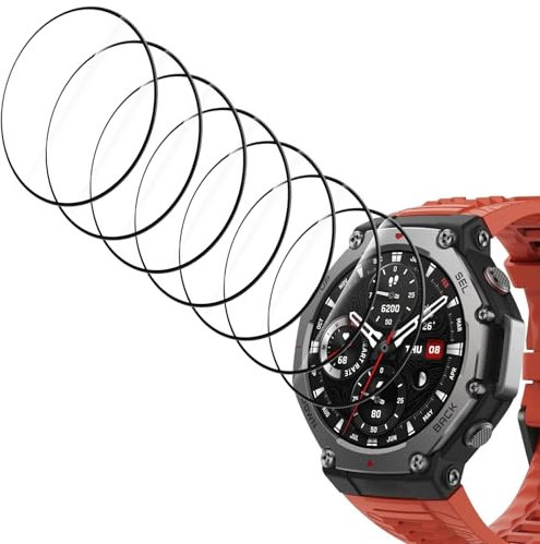 Hianjoo 6 Piezas Protector Pantalla Compatible con Amazfit T-Rex 3, T-Rex 3 Protector de Pantalla Premium Cobertura Completa Film Láminas [Resistente a Rayones] [Anti-Shatter]