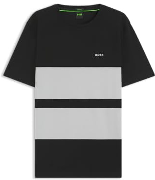 BOSS Men's Tee Stripe Zone T-Shirt, 100White, S
