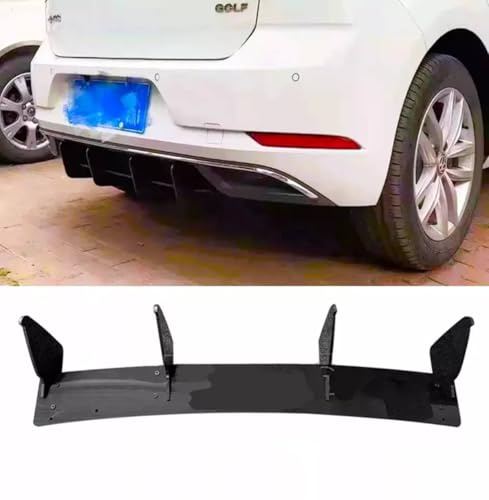 For Auto Perfectionists UK Rear Blade Style Shark Fin Diffuser Compatible With VW Golf MK7.5 TSI TDI 2016-2020 ABS Gloss Black
