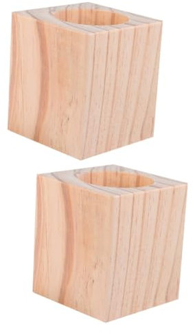 Alipis 2pcs Pine Wood Table Riser Foot Pad Furniture Leg Riser Worktop Support Stable