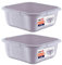 BH | 3L Plastic Washing up Bowl Basin - Small Size | 3 Litres | Square | GRAY | Multipurpose Washing Tub for Kitchen, Bathroom, and Household Use (Pack of 2) - By BEST HOUSE