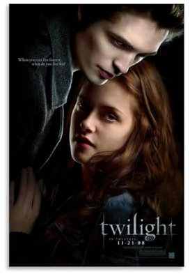 OREAUORN The Twilight Saga Poster, Wandkunst, Leinwand, ästhetisches Vintage-Poster, dekoratives Gemälde für Wohnzimmer, Schlafzimmer, 30 x 45 cm, ungerahmter Stil