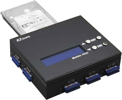 EZ DUPE 1 to 9 SD Card Duplicator & SSD/ 2.5 SATA Hard Drive Disk Image to Secure Digital Memory Copier, Cloner (Mobile Pro)