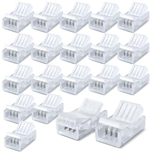Innfeeltech 20 pièces Strip Connector Fil Connecteur rapide pour 8MM 4 Pin LED Light, Câble Strip pour LED Light Srtip