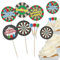 Darts & Dartboard Birthday Cupcake Toppers Set - 24pc - Darts, Dartboards & Birthday Signs | Cupcake & Cake Decorations