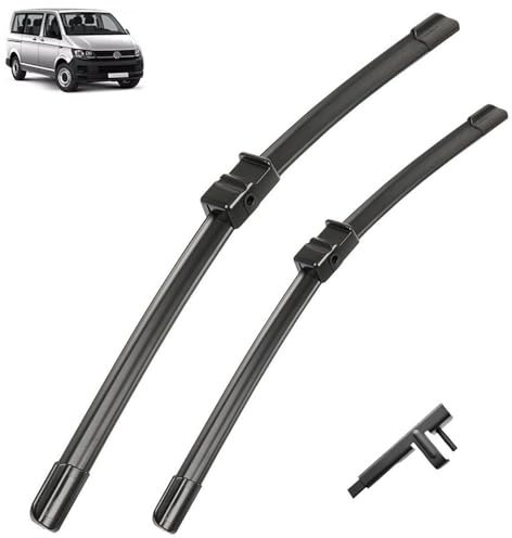 Frontwischer-Set für VW Caravelle Transporter T5 2003–2006 2004 2005, beschichtetes Scheibenwischerblatt, 24+24(Left hand drive)