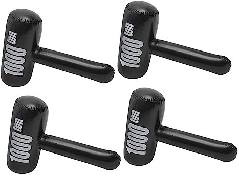 Toyvian Inflatable Toy Hammers 4 Pack Mallets for Kids Perfect for Birthday Parties and