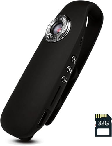 Mini Body Camera with 32GB SD Card,1080P Portable Body Cam Video Recorder with Loop Recording & Motion Detection & Wearable Magnetic Clip,Personal Small BodyCam for Daily Recording,Security Guards