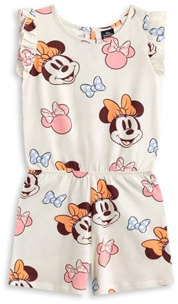 Disney Girls Playsuit Options | Sleeveless Outfit with Ruffle Detail Elasticated Waistband | Casual Summer Wear with Pockets | Movie Character Apparel for Children