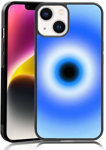 MMYAJT Evil Eye Aura Phone Case Fit for iPhone 14 — TPU Shockproof Protective Trippy Cute Blue Phone Cover Gift for Boy Girl Men Women