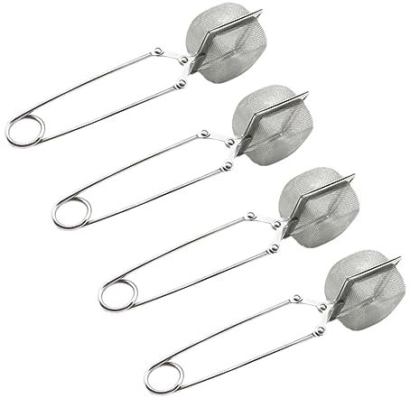 CHICAMPERA 4pcs Stainless Steel Tea Strainer Fine Mesh Teapot Cup Filters for Effortless Brewing and Resistant for Loose Leaf Tea Easy to Clean