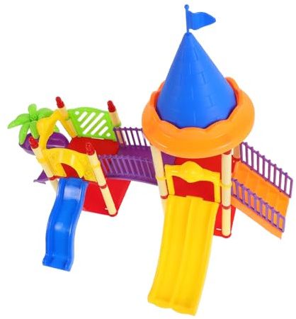 Garneck Miniatur Puppenhaus Spielplatz Rutschbahn Modell Dekoration Kreatives Zubehör von Gleichgewicht und Koordination für Zuhause und Schule