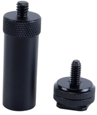 Nicear 1/4 Inch Screw Extension Column Double Nuts with Extension, Cold Shoe Tripod Adapter and Double Nut Holder for Photography and Video Accessories