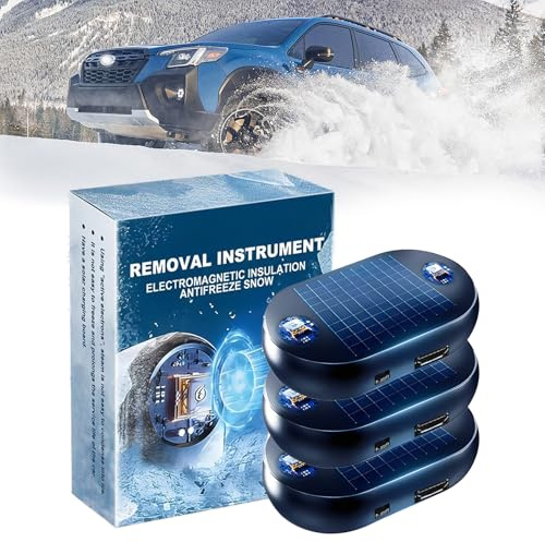 Wsndyjia 3Pcs Electromagnetic Wave Anti Freezing And Snow Removal Device, Snow Remover Device Defroster, Car Interference Antifreeze Instrument Solar Powered Cars Deicer Gadget Anti-freeze Molecular