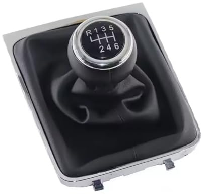 Viviance 5/6 Gang Schaltknauf Hebel Stick Gamasche Kofferraumabdeckung kompatibel mit VW Passat B6 2005-2010 - 6 Geschwindigkeit