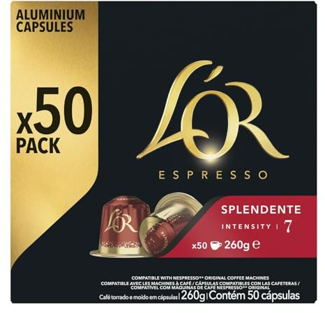 L'OR - Café Capsules Espresso Intensité 7 Compatible Nespresso | Savoureux et onctueux | Pour un moment de détente | la boîte de 50 capsules | LOT DE 2