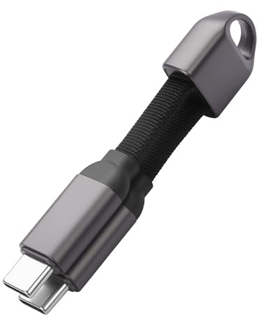 YACSEJAO Keychain USB C Cable 60W Portable USB C to USB C Fast Charging Short Cable Type C Braided Cord for Phone/Laptop 2-Way Charging & Data Sync