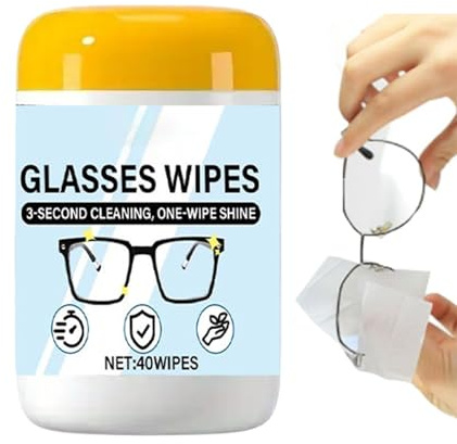 Lot de 40 lingettes nettoyantes pour lentilles | Chiffon sans alcool - Lingettes d'écran anti-buée pour lunettes Appareil photo Ordinateurs portables Moniteurs Téléviseurs Séchage rapide sans