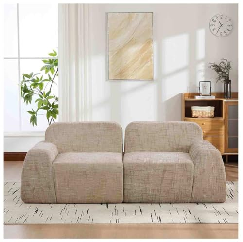 Modulares Sofa, Chenille-Stoff,Leicht zu Bewegen Convertible Sofa mit Rutschfestem Boden Balkonsofa für Wohnzimmer,Gästezimmer,2Sitzplätze