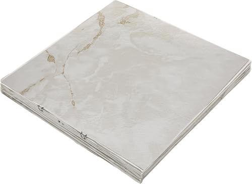Nexus Self Adhesive 12-Inch Vinyl Floor Tiles, 20 Tiles - 12 x 12, Classic White w/Grey Veins Pattern - Peel & Stick, DIY Flooring for Kitchen, Dining Room, Bedrooms & Bathrooms by Achim Home Decor