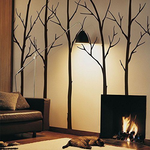 Winter Tree Wall Decals - Black - 96 (243 cm) Tall Trees - by Simple Shapes ®