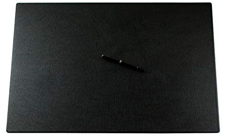 DELMON VARONE - Personalisierbare Schreibtischunterlage XXL aus Premium Leder Softgrain schwarz, Rutschfeste Echtleder Schreibunterlage abwaschbar, Schreibtisch Unterlage ideal als Mauspad, 65 x 45 cm