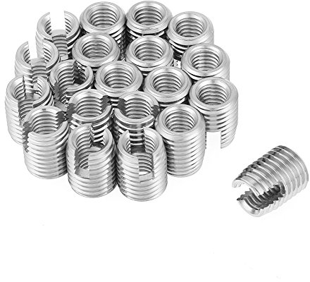 20 stücke Gewindeeinsätze Edelstahl SUS303 Selbstschneidende Schlitz Gewindeeinsatz Muttern für Helical Reparatur M8 x 15mm