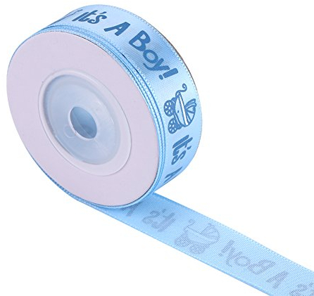 10 Yards Baby Shower Ribbon Es junge Mädchen Grosgrain Satin Organza Sheer Fabric Ribbon Spool Baby Birth Party Gefälligkeiten Verpackung besondere Anlässe Dekorationen (Blau) MEHRWEG VERPACKUNG
