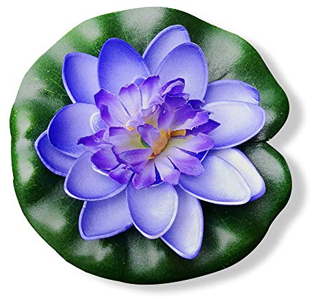 PLECUPE 10 Stück Gefälschte Schwimmend Lotusblüte Seerose Teich Pflanzen Plastikblumen, Künstliche Wasserpflanzen, Aquarium-Dekorationen, Garten Teich Dekoration, 10cm, Blau