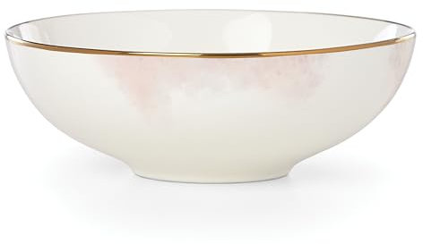 Lenox Trianna Salaria 884712 Bol tout usage, porcelaine blanche, taupe/gris