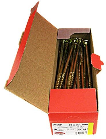 Viti a testa piatta, per costruzioni in legno, in tutte le misure, vite a testa piatta Torx, 25 pezzi, 10x220mm, TX40