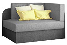 MOEBLO Schlafsessel, Sofa mit Schlaffunktion und Bettkasten,Couch für Kinderzimmer, Schlafsofa Schaumstoff Sofagarnitur Polstersofa - Raisa (Hellgrau+Dunkelgrau (Omega 02+Omega 13))