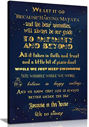 Kunstdruck auf Leinwand, Zitat We Do Disney in This House, 76,2 x 50,8 cm