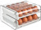 WUWEOT 32 Grid Double-Layer Egg Storage Drawer Container for Refrigerator, Clear Space-Saving Kitchen Box Tray Holder