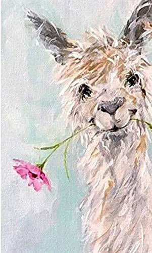 Fulanpai Diamond Painting für Wand-Decor Erwachsene Kinder 5D DIY Kreuzstich Bilder Blumen Alpaka Diamant Malerei Kits Full Drill Malen nach Zahlen Strass Stickerei Set,Platz Diamant,30x40cm