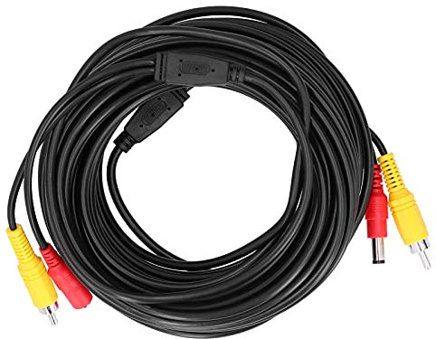 Astibym Cavo di Alimentazione Video 2 in 1 Cavo di Alimentazione Video Cavo CCTV Portatile Connettore RCA+DC per Telecamera di Sorveglianza Lettore Dvd(10 m), Filo e Cavo