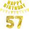 Luftballons Zahl 57 gold + Happy Birthday Girlande + banner Folienballon 57.Geburtstags deko frau mann ballons 57 Jahre Geburtstag deko frauen Zahlenballon 57 Geburtstag dekoration Männer frau(57)