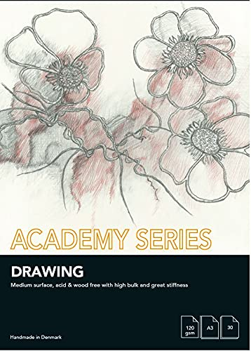 PLAY-CUT Academy Series Zeichenblock A3 Weiß (70g/m2) | 70 Bogen Din A3 Papier Block für Skizzen Zeichnen | Praktisches Sketchbook & Drawing Pad | Premium Zeichenbuch Skizzenbuch A3