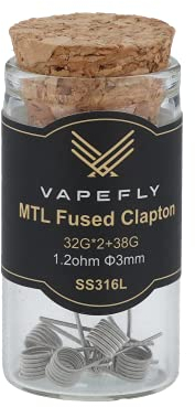 Vapefly - SS316L Fused Clapton Coil 32GA*2+38GA 1,2 Ohm (6 Stück pro Packung)